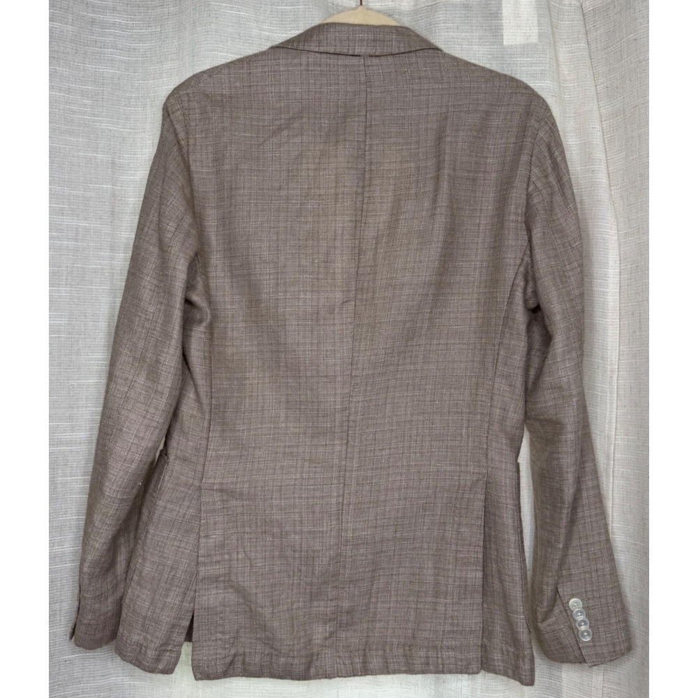 Hugo Boss C Hanry 232 Slim Fit Linen Wool Blazer Tan Brown Unstructured Mens 38R - Picture 2 of 13